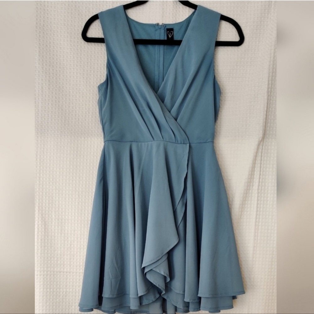 Windsor Women's Cocktail Baby Blue Mini Dress Size Small